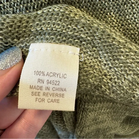 Altar'd State Sage Green Knit Cardigan with Fringe and Pockets - S - Picture 13 of 14